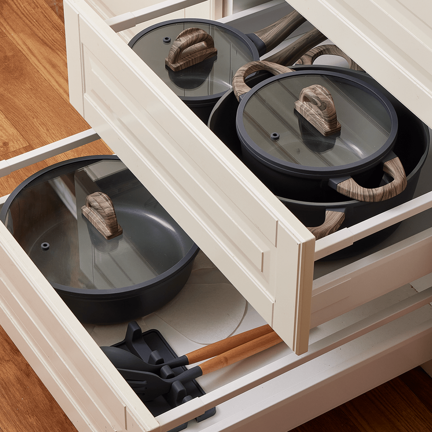 22Pcs Pots and Pans Set Non Stick Non - Toxic Ceramic Cookware Sets Nonstick Kitchen Pot and Pan Set With Lid Gray Granite Induction Compatible with Glass Lids 10" Griddles Frying Pan PFOA/PFOS - Free - USELUCK - Cookware: Healthy Non - Stick Pots and Pans