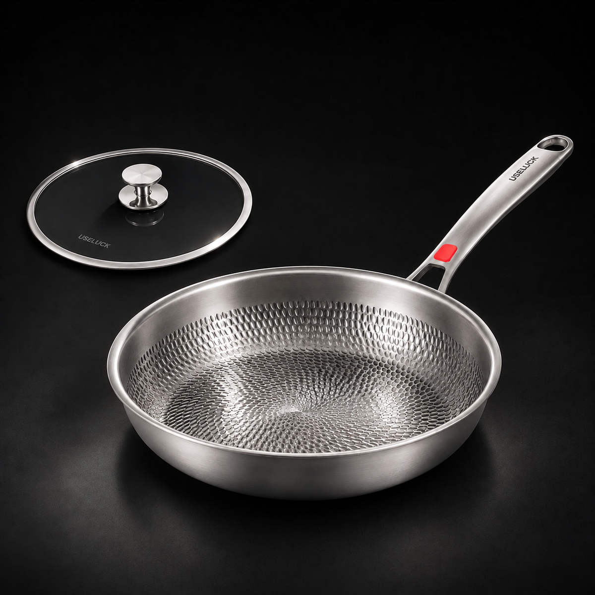 USELUCK Titanium Fry Pan Set with Lid