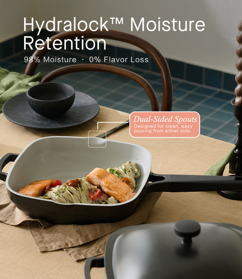 Titanium Ceramic Nonstick Frying Pan|PFAS & PFOA Free|With Wooden Spatula & Loofah Scrubber|Eco-Friendly Cookware Set