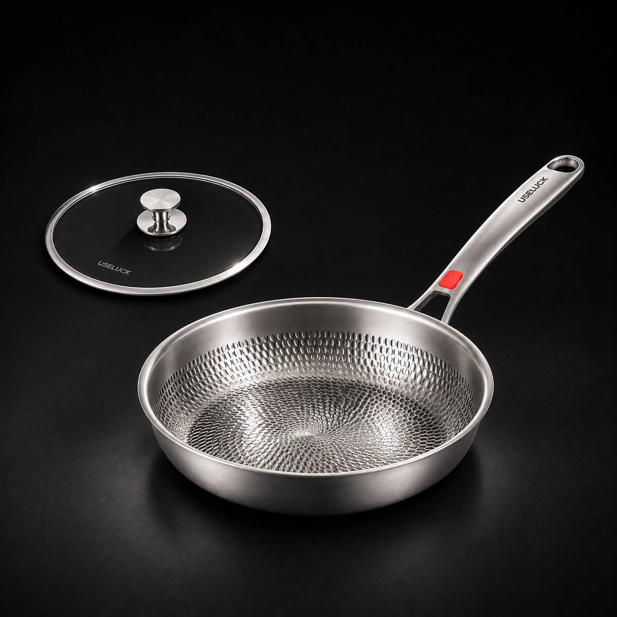 USELUCK Titanium Fry Pan Set with Lid