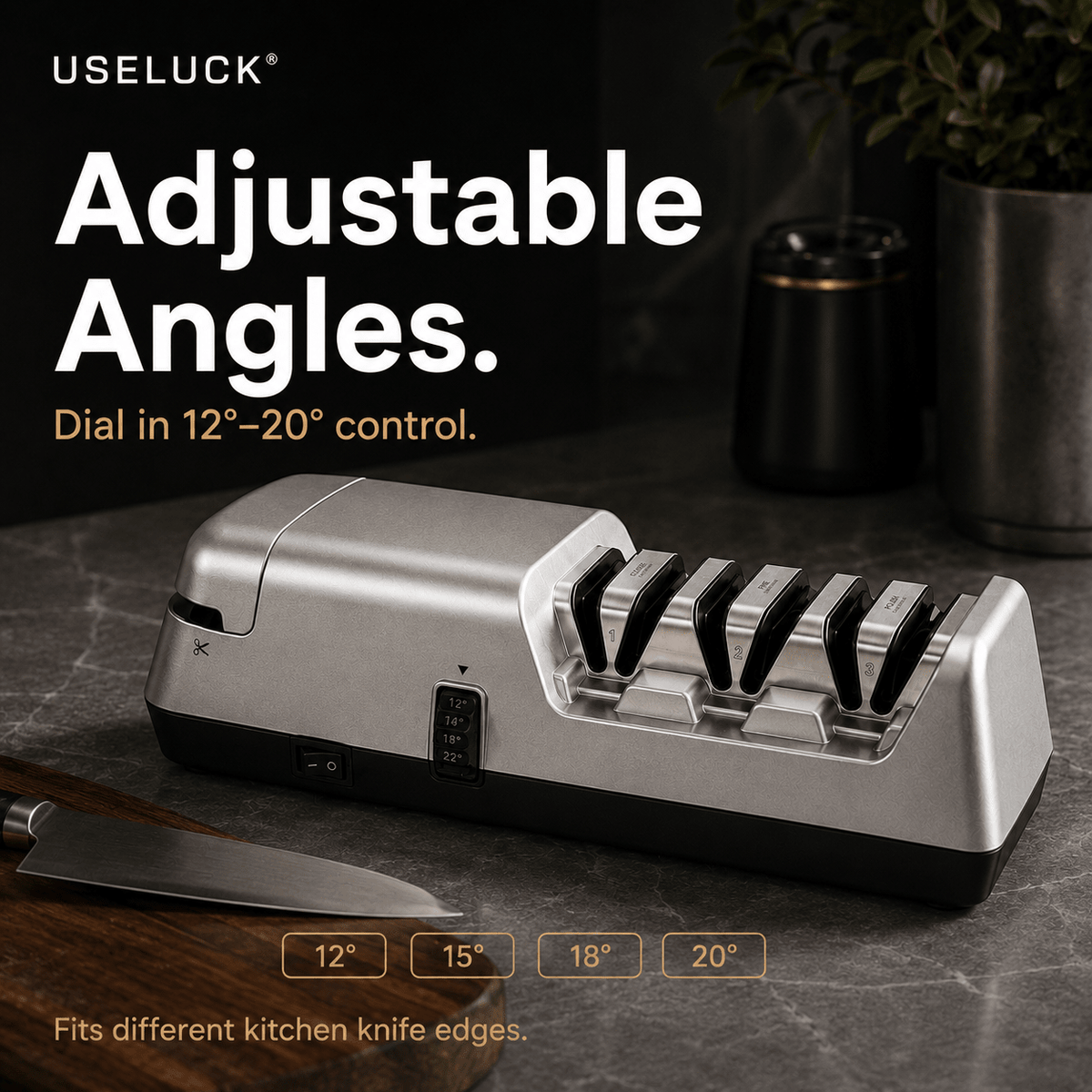 USELUCK 3-Stage Electric Knife & Scissor Sharpener - USELUCK-Cookware