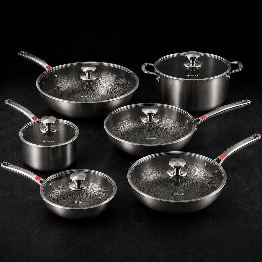 Complete 6-Pot Titanium Cookware Set - USELUCK-Cookware