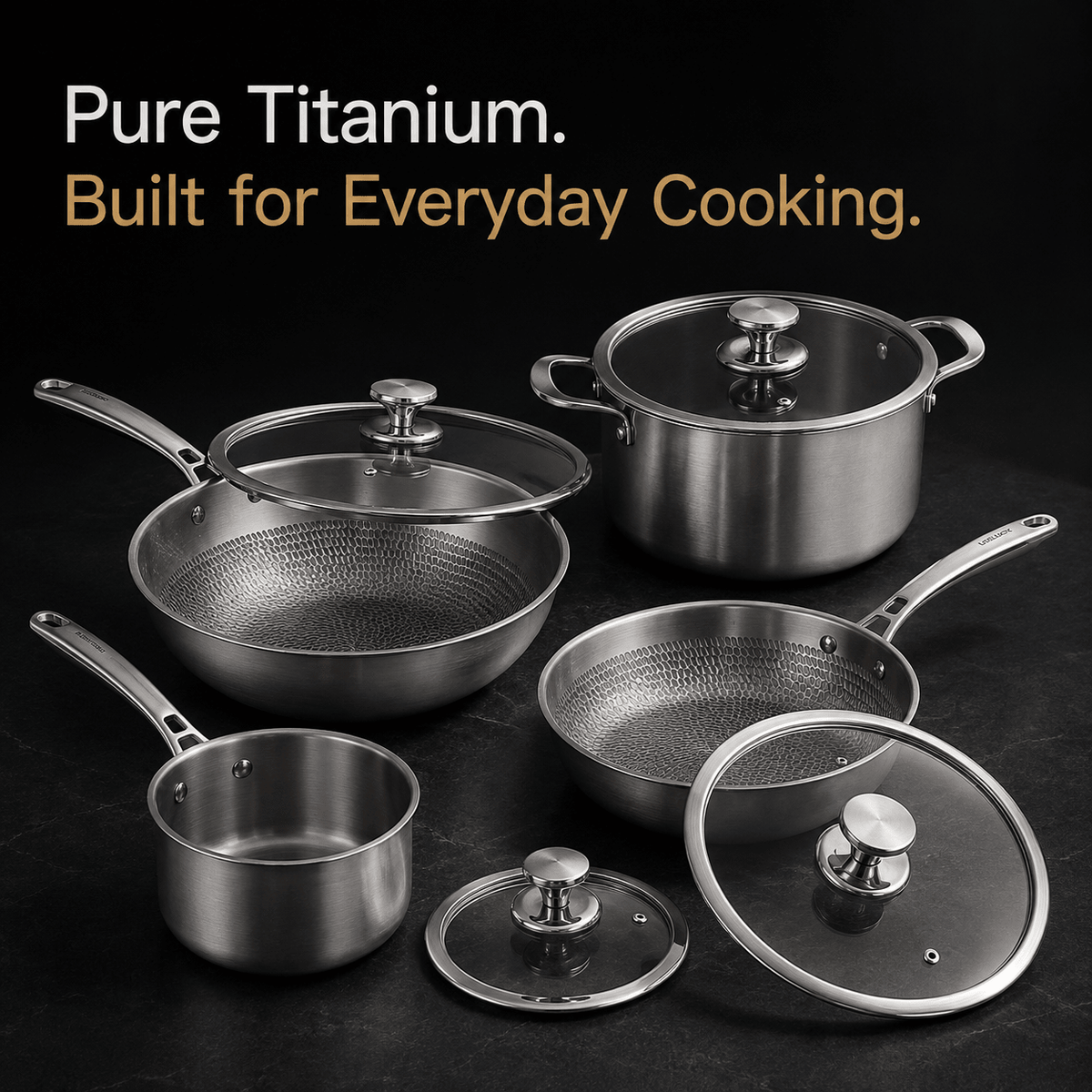 Essential 4-Pot Titanium Cookware Set - USELUCK-Cookware