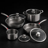 Essential 4-Pot Titanium Cookware Set - USELUCK-Cookware