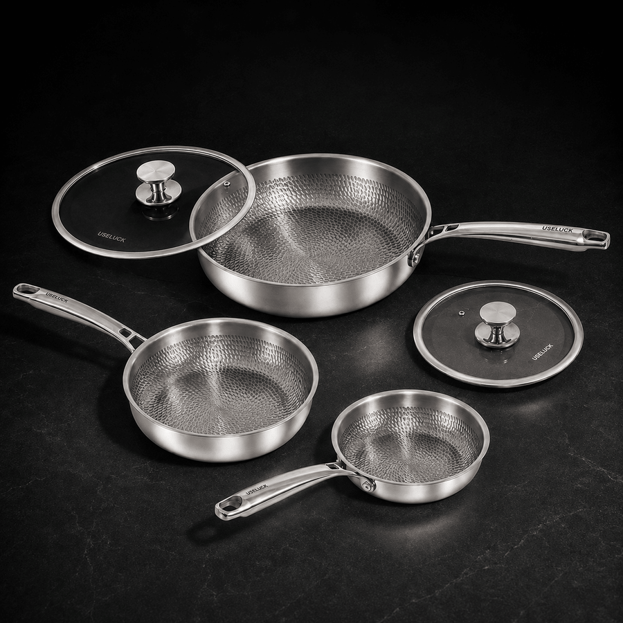Everyday 3-Pan Titanium Set - USELUCK-Cookware