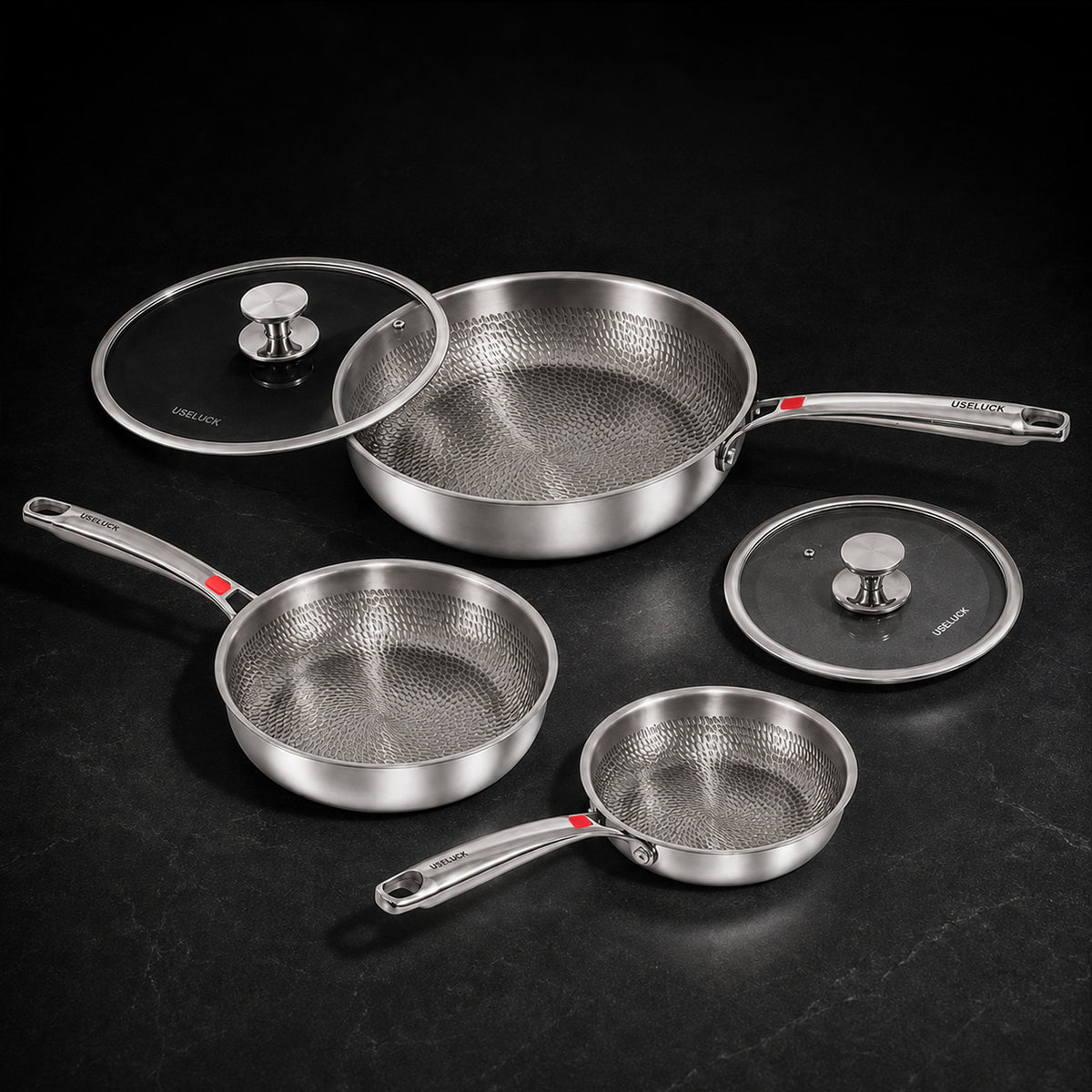 Everyday 3-Pan Titanium Set - USELUCK-Cookware