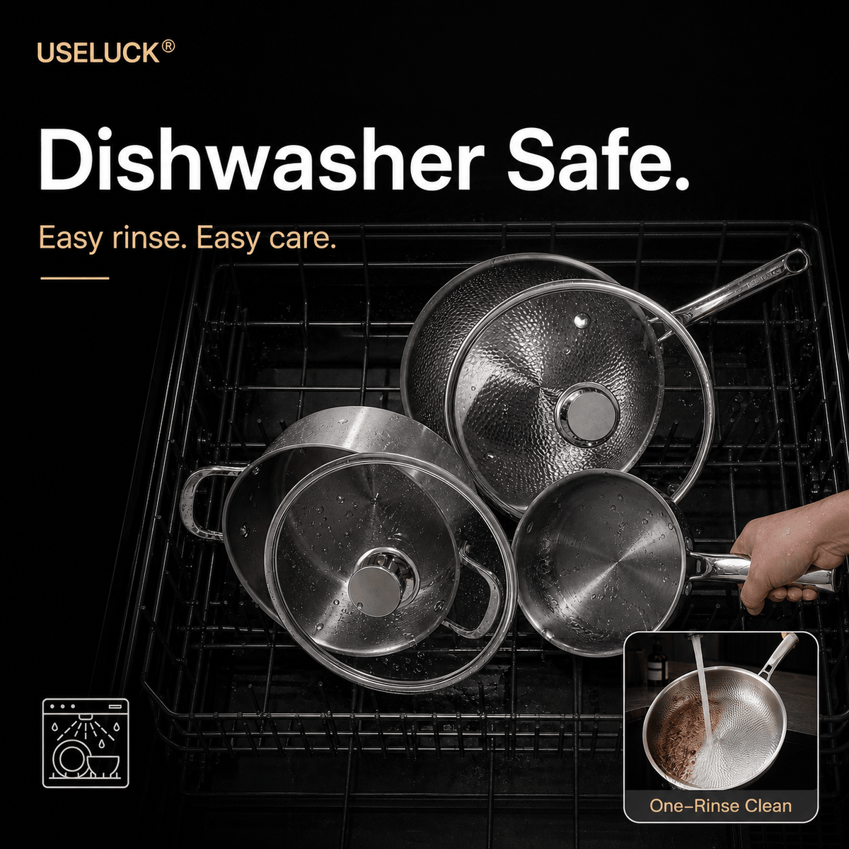 Everyday 3-Pan Titanium Set - USELUCK-Cookware
