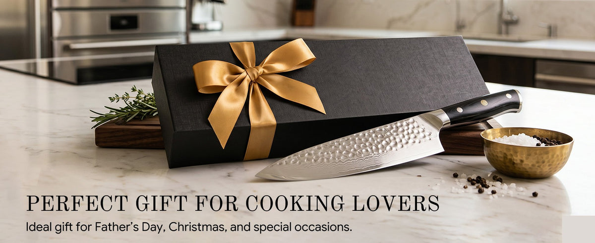 Gift-boxed Damascus chef knife - ideal gift for cooking lovers